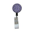 Carolines Treasures Letter O Football Purple and White Retractable Badge Reel CJ1068-OBR